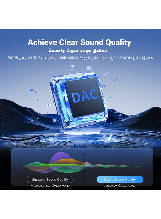 يو جرين كابل صوت USB C ذكر إلى 3.5 مم مع شريحة DAC محول سماعة رأس بطول 1 متر، كابل توصيل صوت ذكر، محول ستيريو للسيارة لسلسلة آيفون 17/16، آيباد برو 2025 إير 5، سامسونج S25/24، Note20 Pixel 5 - Image 2